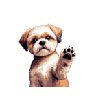 無言でリアクションするシーズー（個別スタンプ：3）