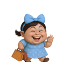面白い顔をした太った女の子  (NT)（個別スタンプ：1）