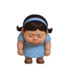 面白い顔をした太った女の子  (NT)（個別スタンプ：6）
