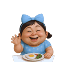 面白い顔をした太った女の子  (NT)（個別スタンプ：7）