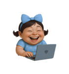 面白い顔をした太った女の子  (NT)（個別スタンプ：23）