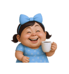 面白い顔をした太った女の子  (NT)（個別スタンプ：40）