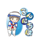 水兵ちゃんとカモメさん 夏のスタンプ（個別スタンプ：3）