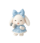 かわいい青いウサギ （NT）（個別スタンプ：2）