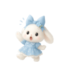 かわいい青いウサギ （NT）（個別スタンプ：3）
