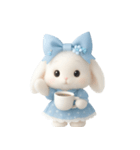 かわいい青いウサギ （NT）（個別スタンプ：4）