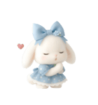 かわいい青いウサギ （NT）（個別スタンプ：6）