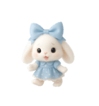かわいい青いウサギ （NT）（個別スタンプ：8）