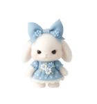 かわいい青いウサギ （NT）（個別スタンプ：10）