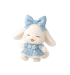 かわいい青いウサギ （NT）（個別スタンプ：13）