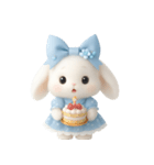 かわいい青いウサギ （NT）（個別スタンプ：14）