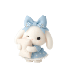 かわいい青いウサギ （NT）（個別スタンプ：16）