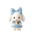 かわいい青いウサギ （NT）（個別スタンプ：18）