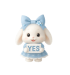 かわいい青いウサギ （NT）（個別スタンプ：20）