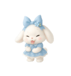 かわいい青いウサギ （NT）（個別スタンプ：34）