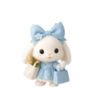 かわいい青いウサギ （NT）（個別スタンプ：35）