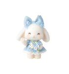 かわいい青いウサギ （NT）（個別スタンプ：37）