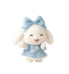かわいい青いウサギ （NT）（個別スタンプ：40）