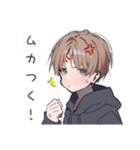 ゆるパーカーくん★怒りマークチャレンジ（個別スタンプ：4）