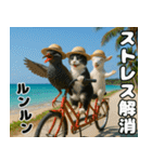 仲良し3匹 猛暑の夏編（個別スタンプ：23）