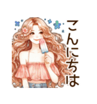 頑張るオトナ女子の日常⑤夏❁⃘*（個別スタンプ：3）