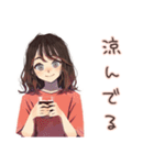 ちょうどいい女性★夏のお誘い（個別スタンプ：14）