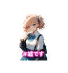 制服金髪女の子（個別スタンプ：7）
