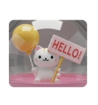 風船ネコカプセルトイ(四角型)（個別スタンプ：1）