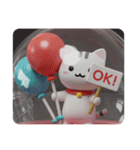 風船ネコカプセルトイ(四角型)（個別スタンプ：5）