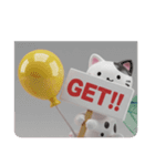 風船ネコカプセルトイ(四角型)（個別スタンプ：6）