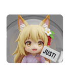 きつねみみ精霊カプセルトイ(四角型)（個別スタンプ：1）
