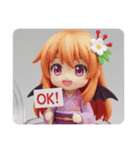 コウモリみなみちゃん(四角型)（個別スタンプ：2）