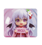 コウモリみなみちゃん(四角型)（個別スタンプ：3）