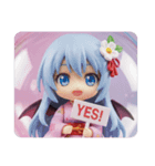 コウモリみなみちゃん(四角型)（個別スタンプ：5）