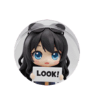 夏のサングラス精霊ちゃん(丸型)（個別スタンプ：1）