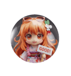 夏のサングラス精霊ちゃん(丸型)（個別スタンプ：3）