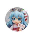 夏のサングラス精霊ちゃん(丸型)（個別スタンプ：7）