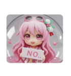夏のサングラス精霊ちゃんカプセルトイ角型（個別スタンプ：3）