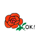 バラ沢山と他の花達 日本語（個別スタンプ：9）
