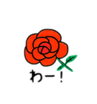 バラ沢山と他の花達 日本語（個別スタンプ：11）