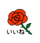 バラ沢山と他の花達 日本語（個別スタンプ：16）