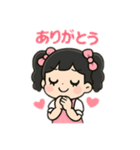 可愛い女の子 日本語（個別スタンプ：5）