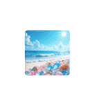 癒しの透き通った海.ハート.花.月.Healing.（個別スタンプ：4）