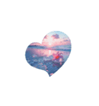 癒しの透き通った海.ハート.花.月.Healing.（個別スタンプ：10）