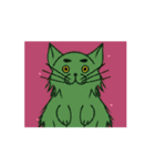悪夢に出てきた緑の猫（個別スタンプ：8）
