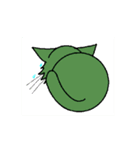 悪夢に出てきた緑の猫（個別スタンプ：10）