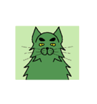 悪夢に出てきた緑の猫（個別スタンプ：14）