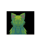 悪夢に出てきた緑の猫（個別スタンプ：16）