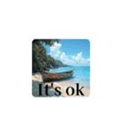 英語.癒しの海.Healing sea.English（個別スタンプ：1）
