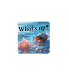 英語.癒しの海.Healing sea.English（個別スタンプ：4）